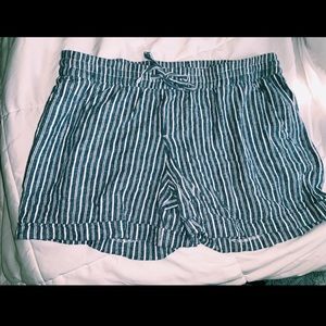 White and Navy blue shorts